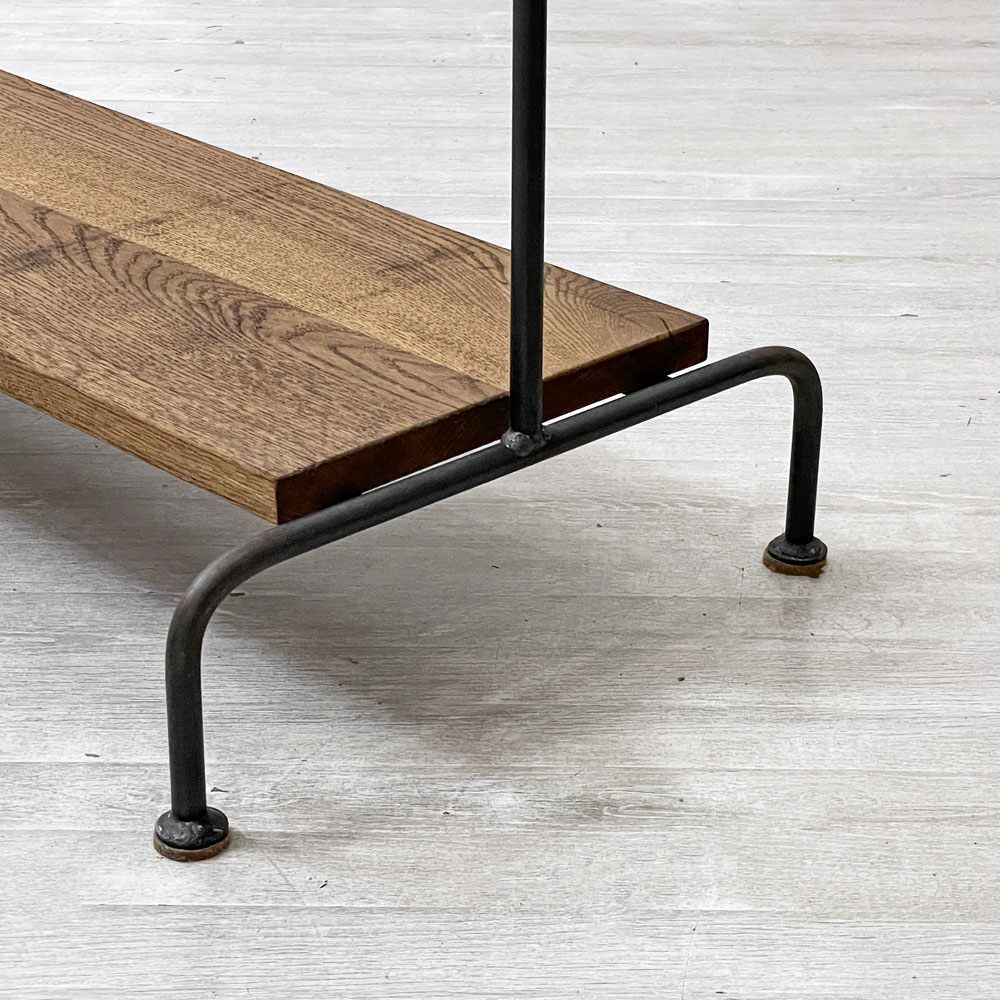 ヒロファニチャー hiro furniture アイアンｘオーク材 ハンガーラック インダストリアルデザイン 工業系 ●