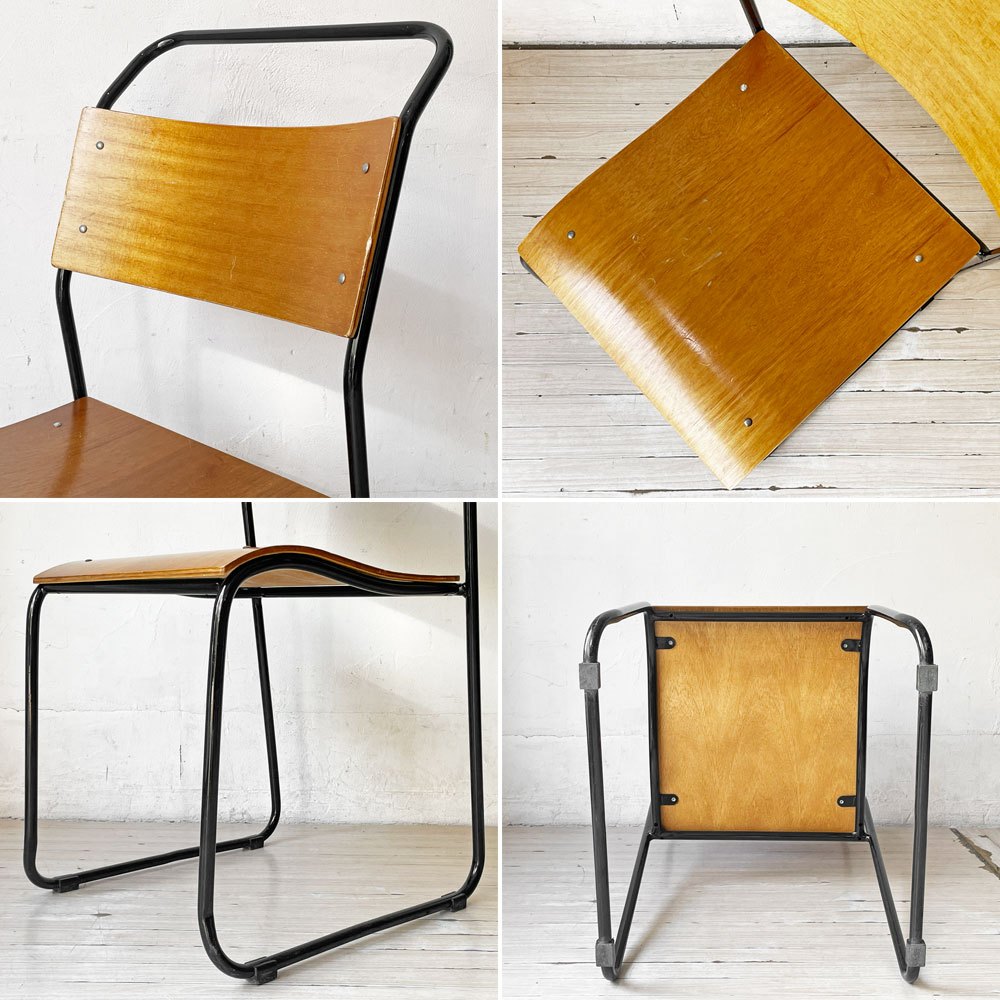 クラッシュゲート CRASH GATE ノットアンティークス Knot antiques ブルーノチェア RP6 BLUNO CHAIR スタッキングチェア プライウッド スチールレッグ ブラック 関家具 A ★