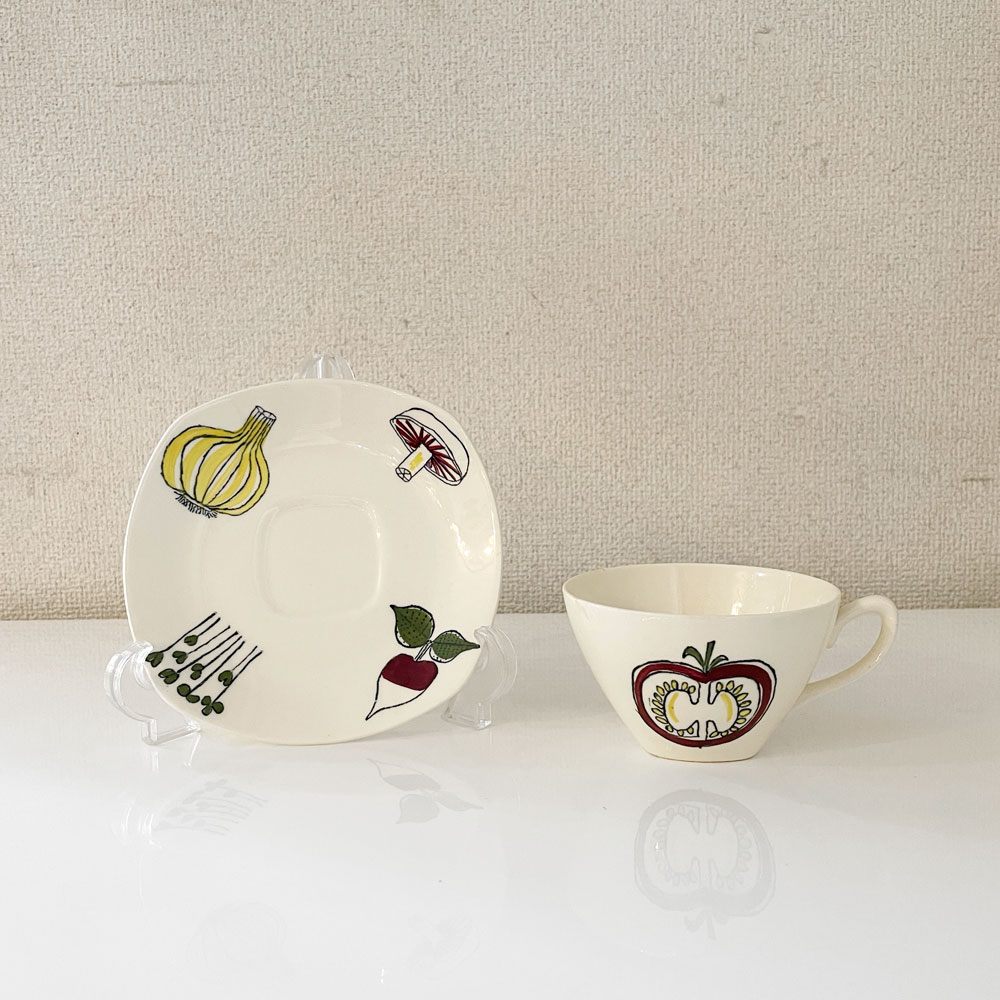 ミッドウィンター Midwinter サラダウェア SALAD WARE カップ＆ソーサー C/S テレンス・コンラン UKビンテージ ◎