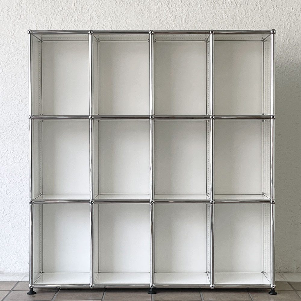 ユーエスエムハラー USMハラー USM Haller キャビネット シェルフ4列3段 W103cm ホワイト 飾り棚 参考価格約46万円 ◇