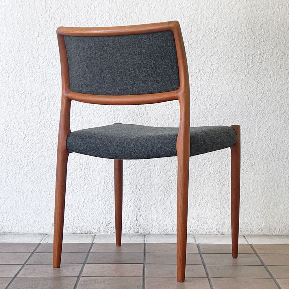 JLモラー J.L.Moller Model No.80 チーク材 ダイニングチェア ファブリック ニールス・O・モラー デンマーク 北欧家具 A ◇