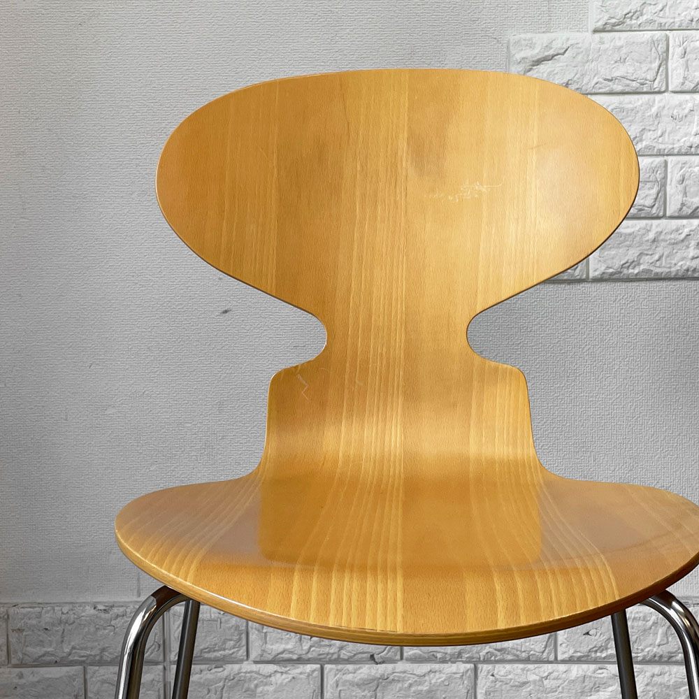 フリッツハンセン Fritz Hansen 3101 アリンコチェア アントチェア 4本脚 ナチュラルビーチ ラッカー仕上げ フェルトグライズ アルネ・ヤコブセン B ◎