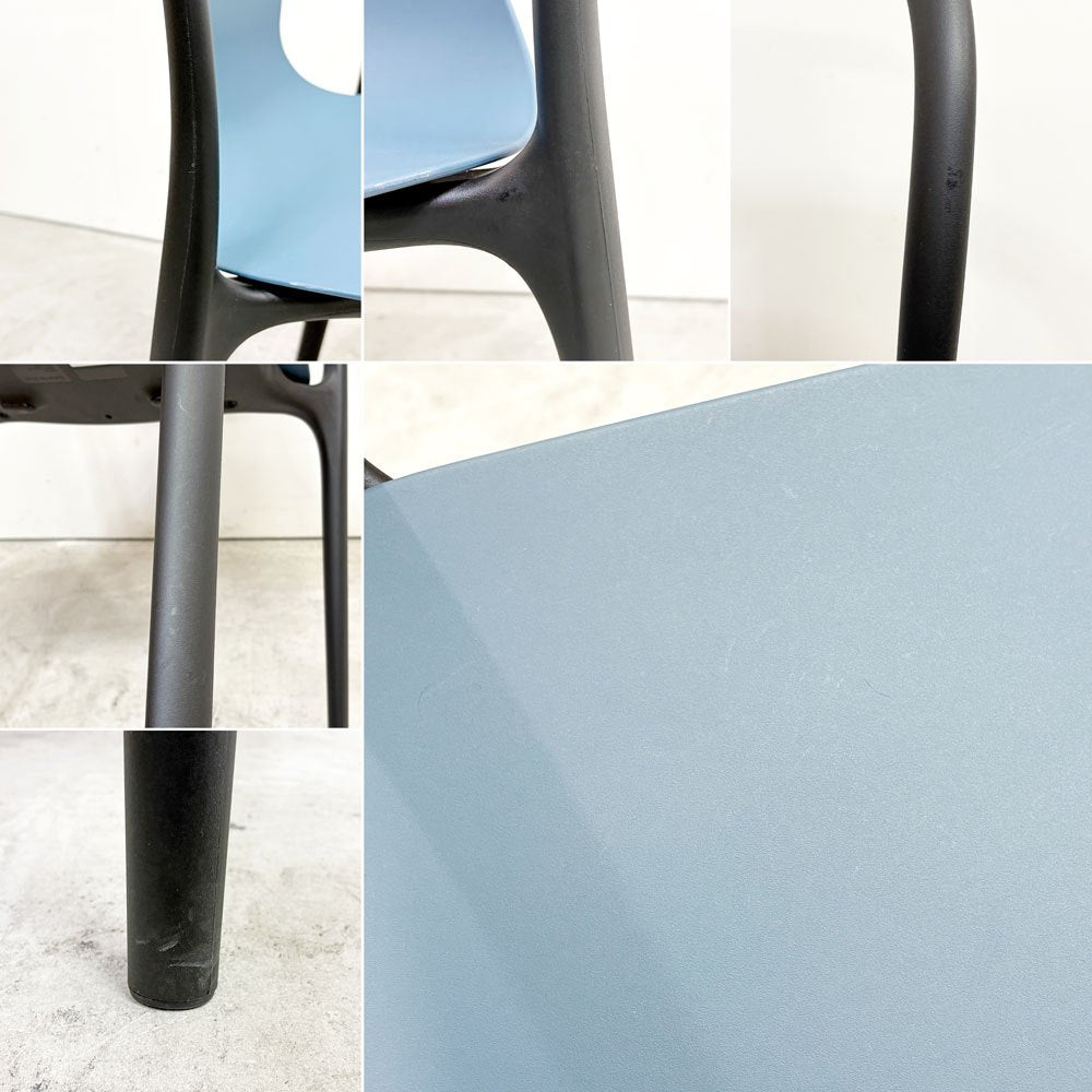 ヴィトラ Vitra ベルヴィルチェア Belleville Chair ダイニングチェア スタッキングチェア シーブルー ロナン & エルワン・ブルレック 4脚セット B ●