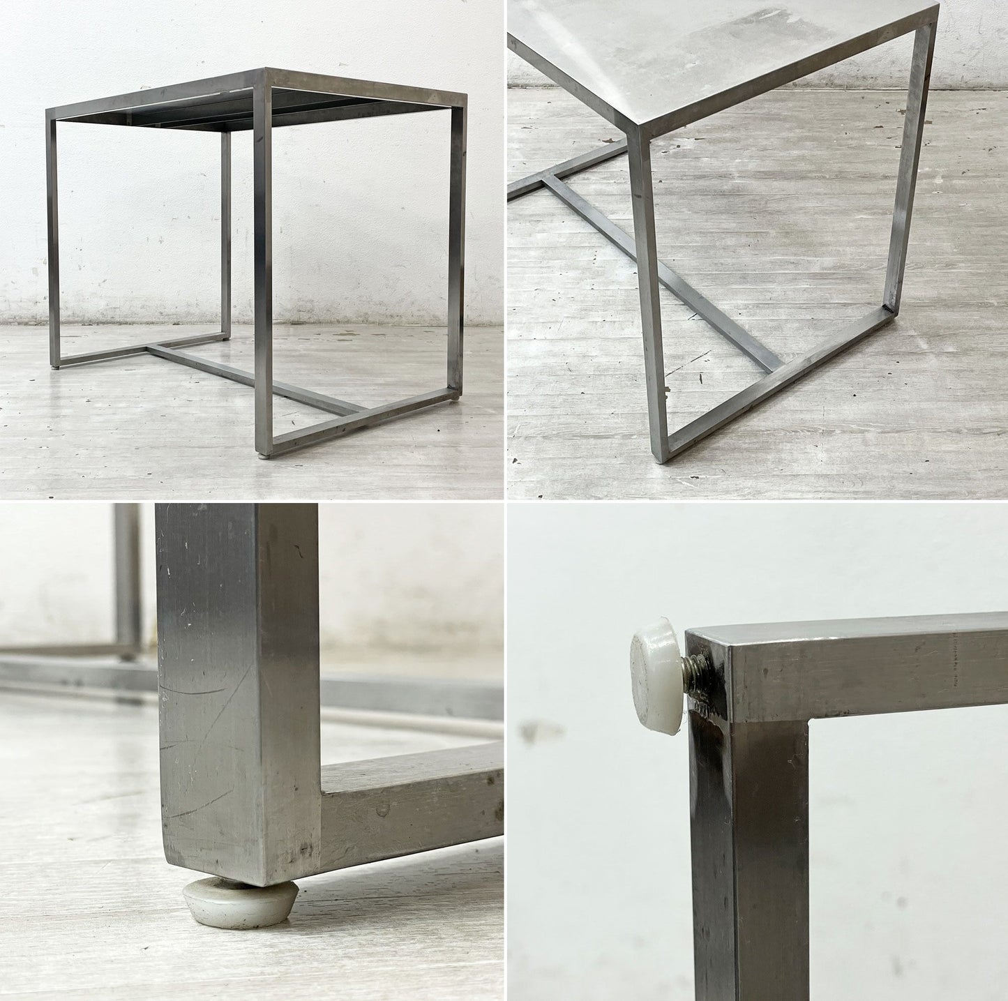 シンプルデザイン Simple Design ステンレス デスク テーブル W90cm インダストリアルスタイル ●