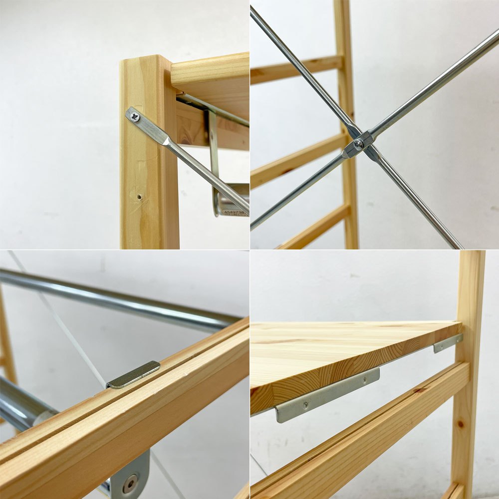 無印良品 MUJI パイン材 ユニットシェルフ ワードローブ オープンシェルフ 収納棚 棚板3枚 ワードローブバー H175.5cm ナチュラルスタイル 定価20,390円 ●