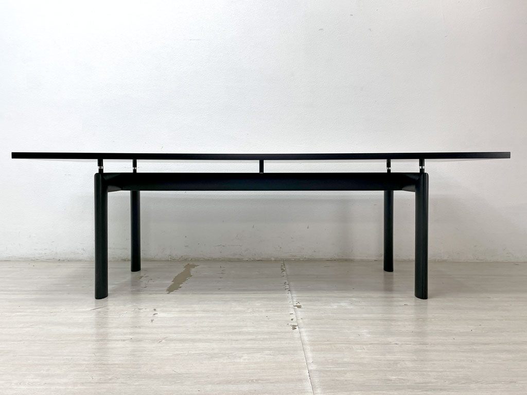 カッシーナ Cassina LC6 ダイニングテーブル オーク材天板 W225×D85cm ブラック ル・コルビジェ 名作家具 ●
