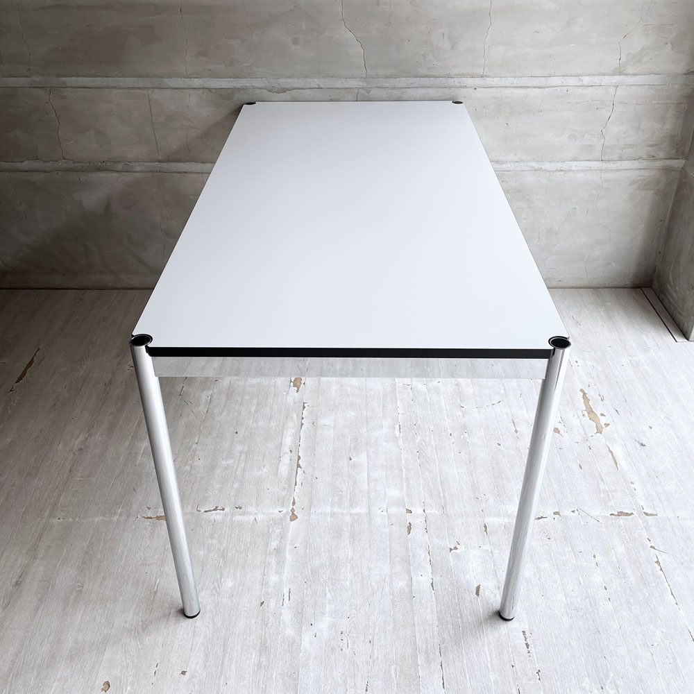 USMハラー USM Haller モジュラーファニチャー ハラーテーブル ワーキングデスク W150cm アジャスター パールグレーラミネート(ホワイト) 高さ調整機能付き スイス ♪