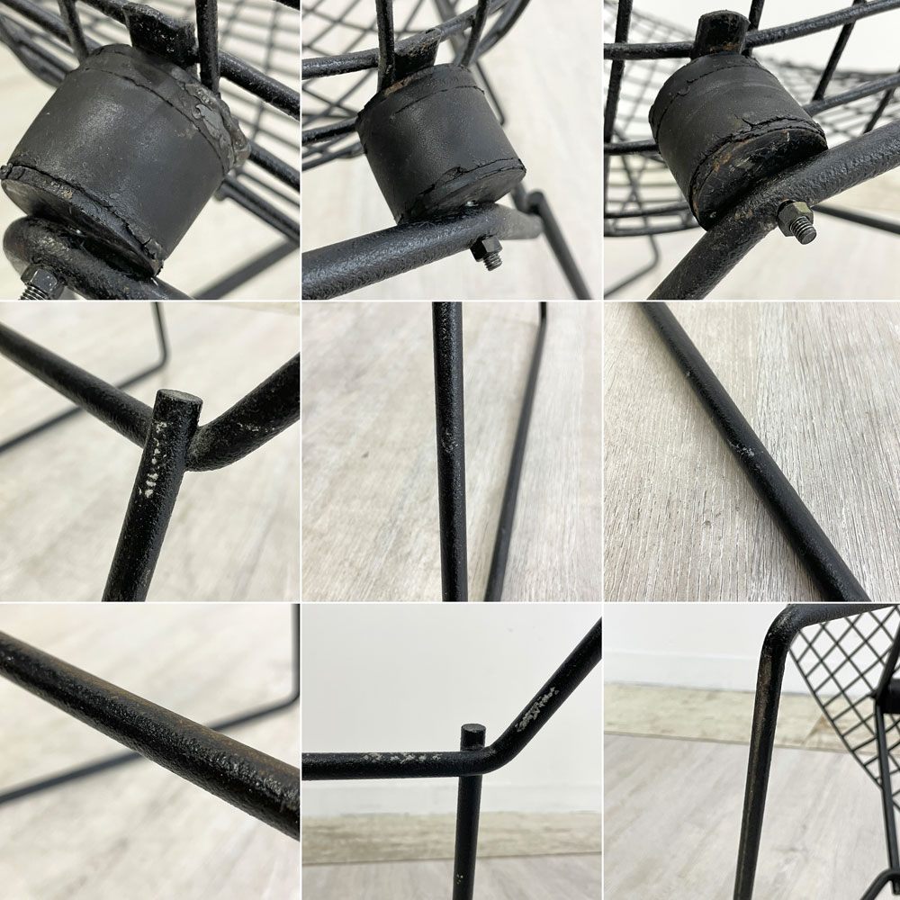 ノル Knoll ビンテージ ダイヤモンドチェア Diamond Chair ラージ ハリー ベルトイア Harry Bertoia ブラック ミッドセンチュリー 名作 ●