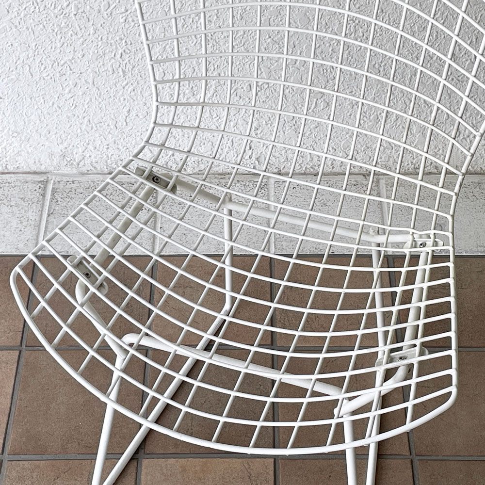 ノル Knoll 420 サイドチェア ワイヤーチェア ホワイト ハリー・ベルトイア Harry Bertoia ミッドセンチュリー 名作椅子 ◇