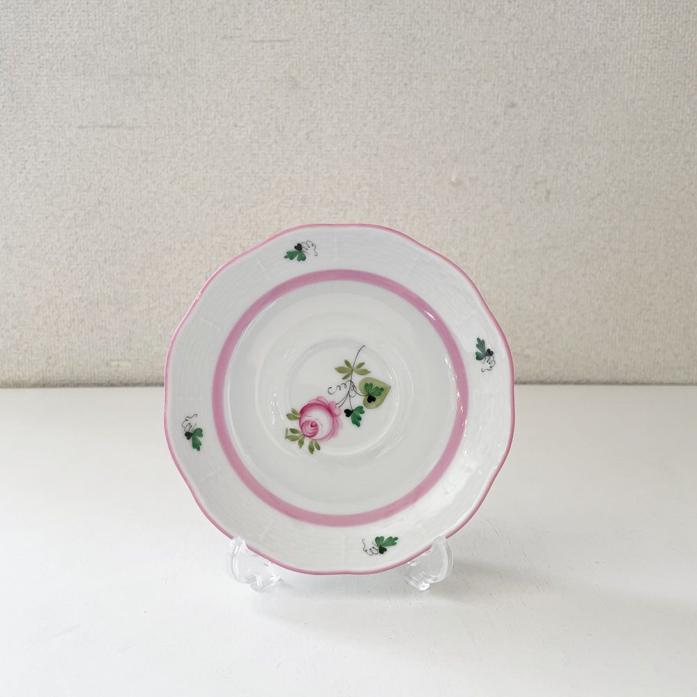 ヘレンド HEREND ウィーンの薔薇 ティーカップ＆ソーサー C/S ピンク 陶器 ハンガリー 定価￥38,500- A ◎