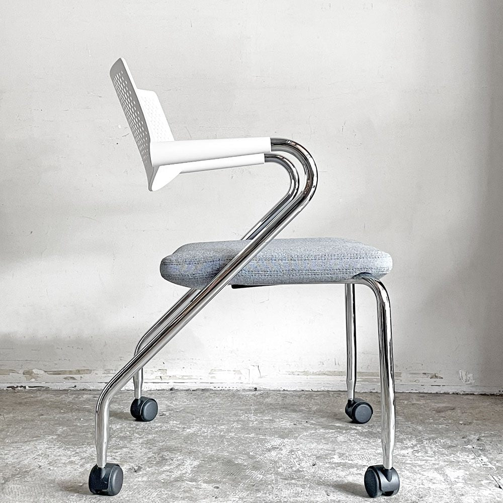 ヴィトラ vitra ビザロール Visaroll デスクチェア ミーティングチェア グレー系 ファブリック キャスターベース スタッキング アントニオ・チッテリオ A ■