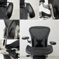ハーマンミラー Herman Miller アーロンチェア フル装備 Bサイズ ポスチャーフィット クラシックカーボンメッシュ ポリッシュドアルミベース レザーアーム ビル・スタンフ ＆ ドン・チャドウィック ●