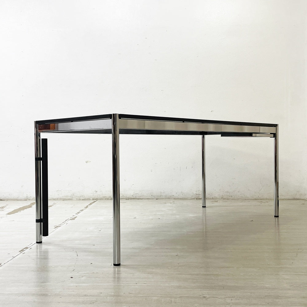 ユーエスエムハラー USMハラー USM Haller モジュラーファニチャー ハラーテーブル ワークデスク W175×D75cm オーク材 ブラック ペントレイ＆ケーブルガイド付き ●