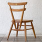 アーコール Ercol ダブルバックチェア イエロードット スタッキング スクールチェア エルム材 英国 UKビンテージ ◇