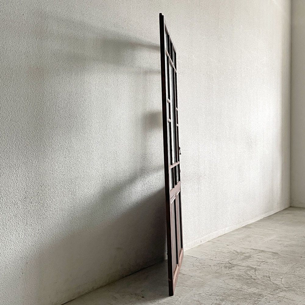 ジャパンビンテージ Japan Vintage ガラス戸 90.5×180cm 色ガラス 型ガラス 大正～昭和初期 建具 古家具 ガラスリペア品 〓