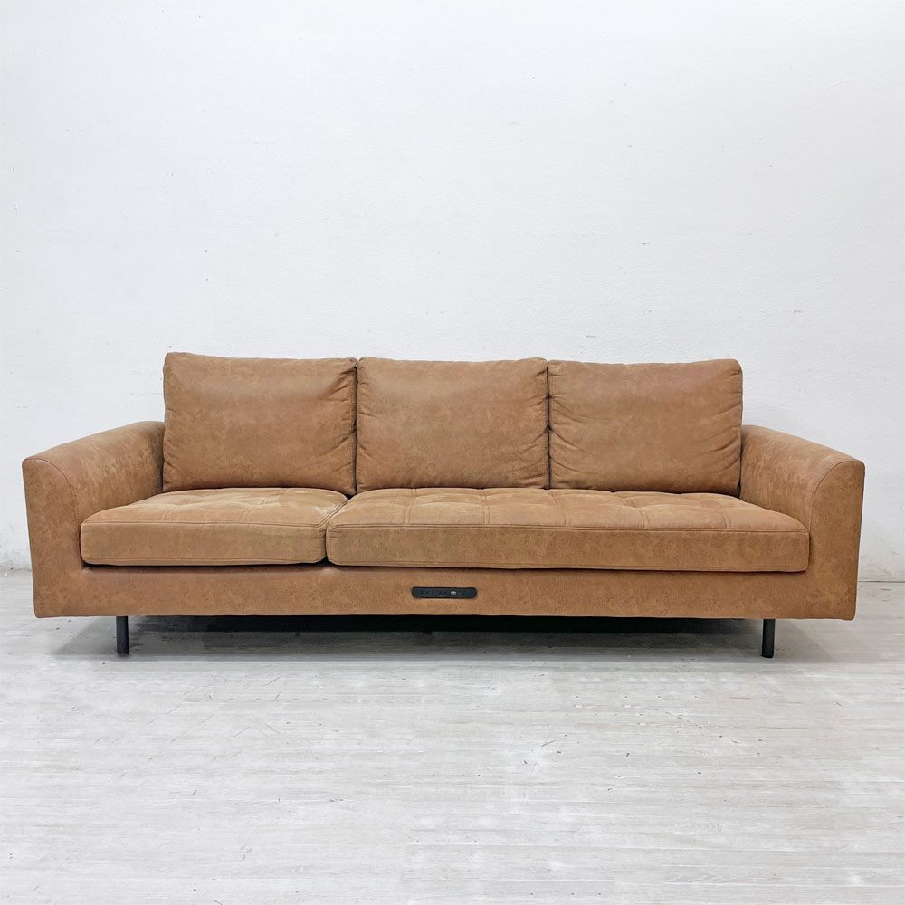 ジャーナルスタンダードファニチャー j.s.F ピーエスエフ カウチソファ PSF COUCH SOFA W210cm 3人掛けソファ オットマン レザー調 USB充電 コンセント付属 参考価格165,000円 ●