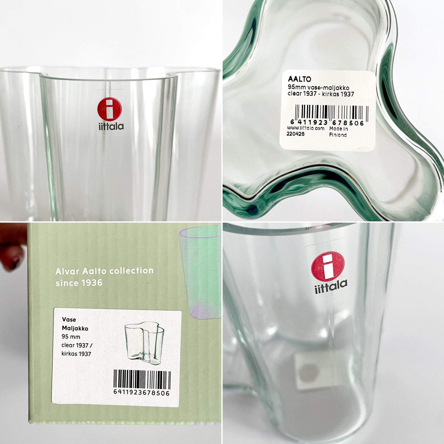 イッタラ iittala アルヴァ・アアルト コレクション Alvar Aalto ベース 95mm クリア 1937 140周年記念 限定品 フラワーべース 花瓶 フィンランド 北欧雑貨 箱付 希少 ■