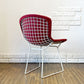 ノル Knoll 420 サイドチェア ワイヤーチェア ダイニングチェア ホワイト × レッド ファブリック フルカバー仕様 ハリー・ベルトイア ミッドセンチュリー ビンテージ ◎