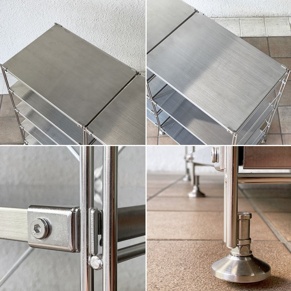 無印良品 MUJI ステンレスユニットシェルフ小 2列5段 棚板8枚 W112cm オープンシェルフ 収納棚 定価￥46,330- ◇