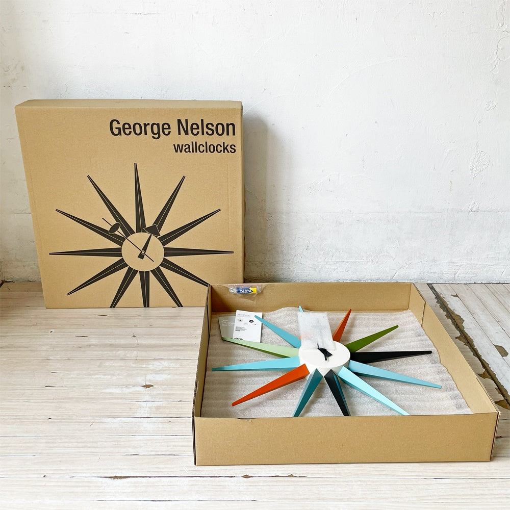 ヴィトラ Vitra ジョージネルソン George Nelson サンバースト Sunburst Clock 壁掛け時計 ウォールクロック マルチカラー ミッドセンチュリー 箱付き 新品未使用 ★
