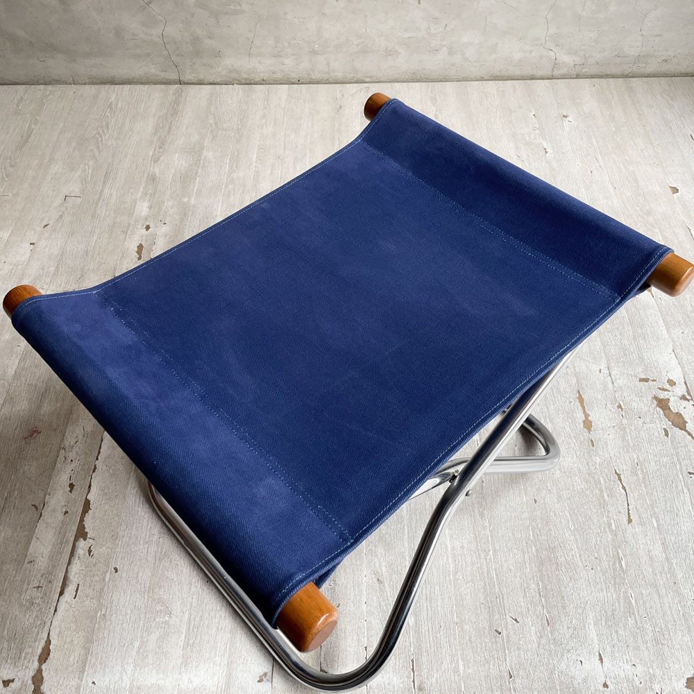 ニーチェア エックス Ny chair X フォールディングチェア オットマン付 ブルー 折り畳みチェア 新居猛 ニーファニチア ♪