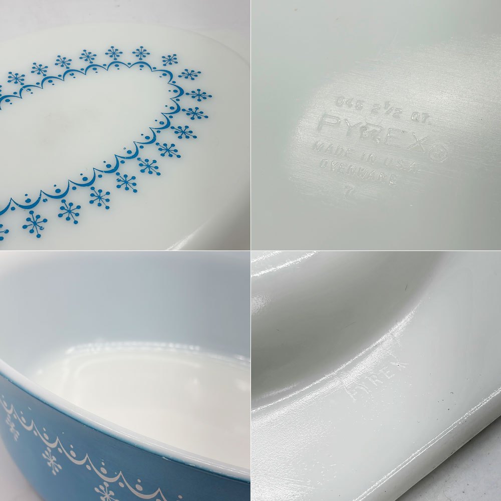 オールドパイレックス OLD PYREX スノーフレーク オーバル キャセロール ミキシングボウル USビンテージ ●