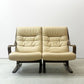 冨士ファニチア Fuji furniture フジファニチア アージオ ソファ Agio sofa 2pソファ ビーチ材 合皮 定価約23万円 ●