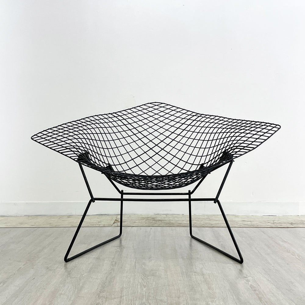 ノル Knoll ビンテージ ダイヤモンドチェア Diamond Chair ラージ ハリー ベルトイア Harry Bertoia ブラック ミッドセンチュリー 名作 ●