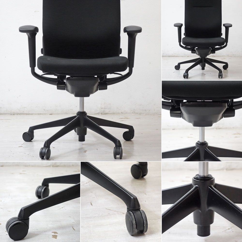 オカムラ okamura コーラル Choral オフィスチェア デスクチェア エクストラハイバック 可動ヘッドレスト ランバーサポート ブラック ●