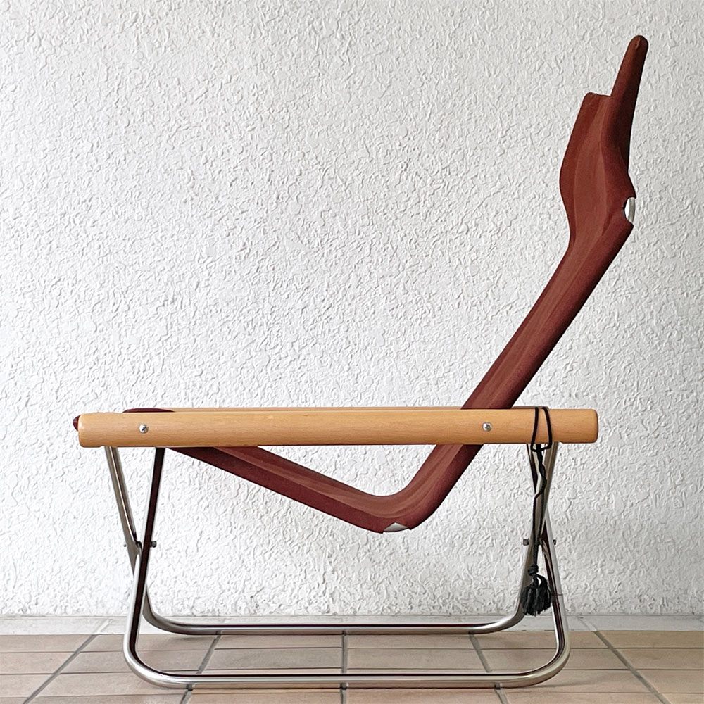ニーチェア エックス NY chair X フォールディングチェア 折り畳みチェア ブラウン 新居猛 MoMA ◇