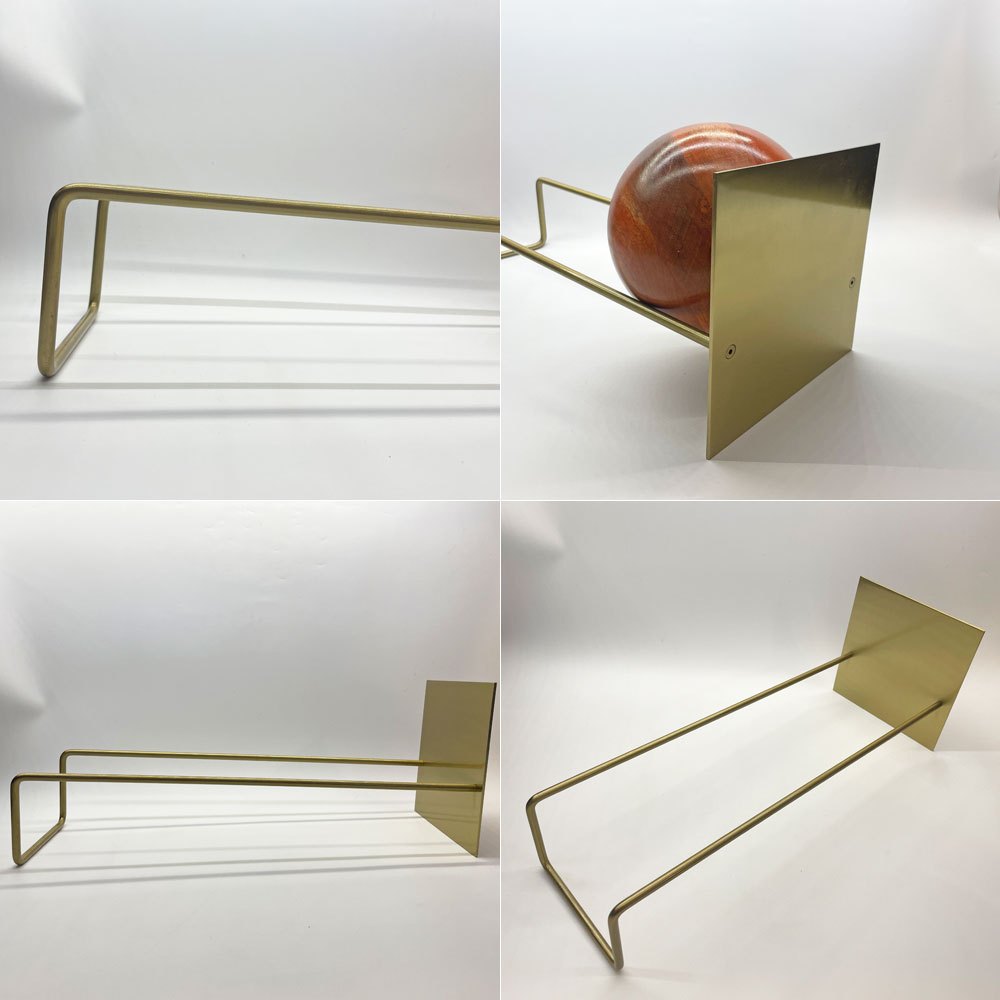 HERE by DETAIL スロープ ブックエンド Slope Bookend レコードスタンド マンゴーウッド ゴールドフレーム 天然木 インテリア ★