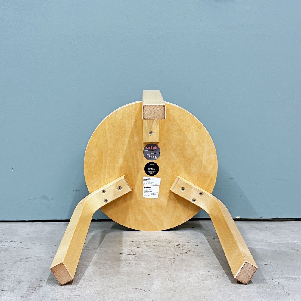アルテック Artek スツール60 Stool60 バーチ材 ナチュラルラッカー 3本脚 アルヴァ・アアルト フィンランド 北欧 talo購入品 ◎
