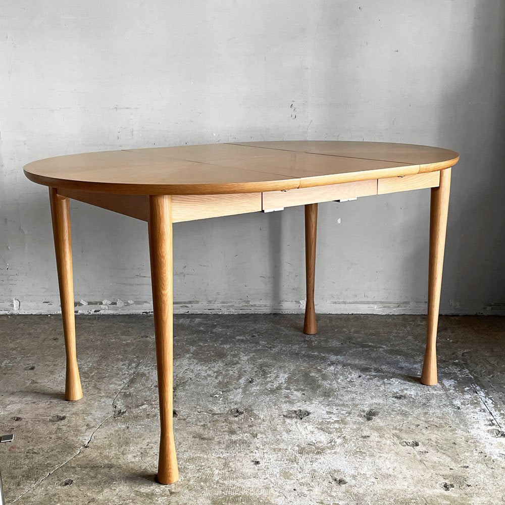 ジャーナルスタンダードファニチャー j.s.F アロスラウンドテーブル AROS ROUND TABLE 伸長式ダイニングテーブル エクステンション ナチュラル ホワイトオーク材 Φ90cm ■