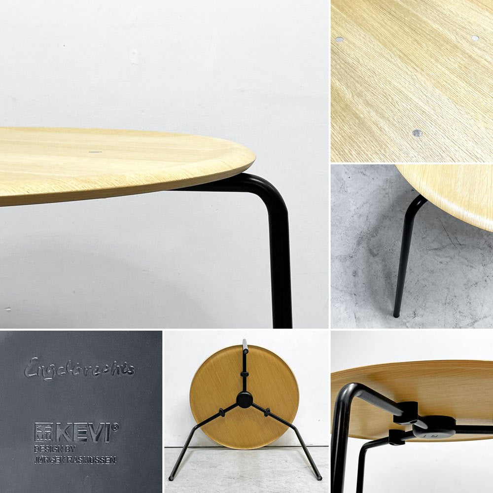 エンゲルブレヒト Engelbrechts ケヴィ KEVI 2010 ダイニングテーブル オーク材 プライウッド カフェテーブル 70cm 3本脚 ヨルゲン・ラスムッセン デンマーク 未使用品 B ●