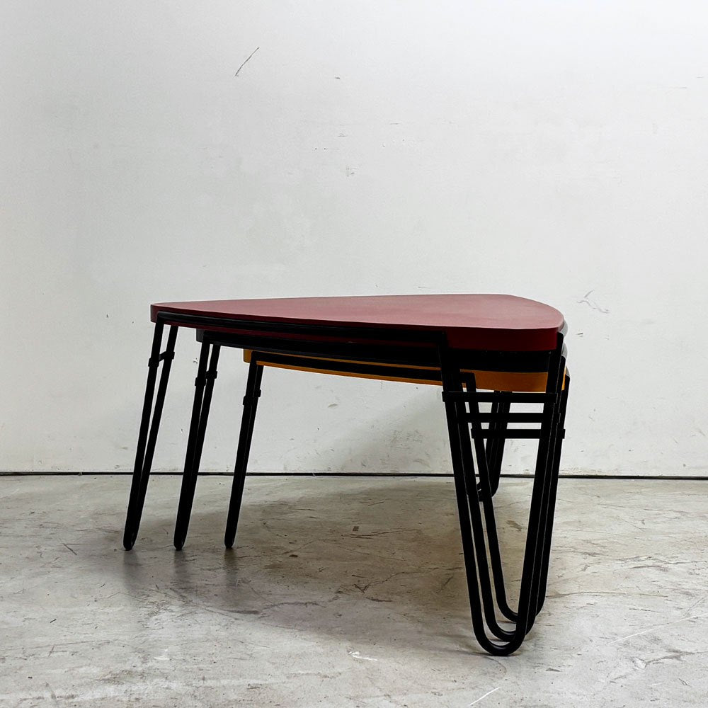 カッシーナ Cassina 519 PETALO ペタロ ローテーブル ネストテーブル 3pcs Red x Glay x Yellow シャルロット・ペリアン Charlotte Perriand ●