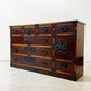岩谷堂箪笥 鳳凰 六尺整理箪笥 ワイドチェスト 欅 拭漆 南部鉄器 伝統工芸 民芸家具 W169cm 鍵欠品 和家具 ●