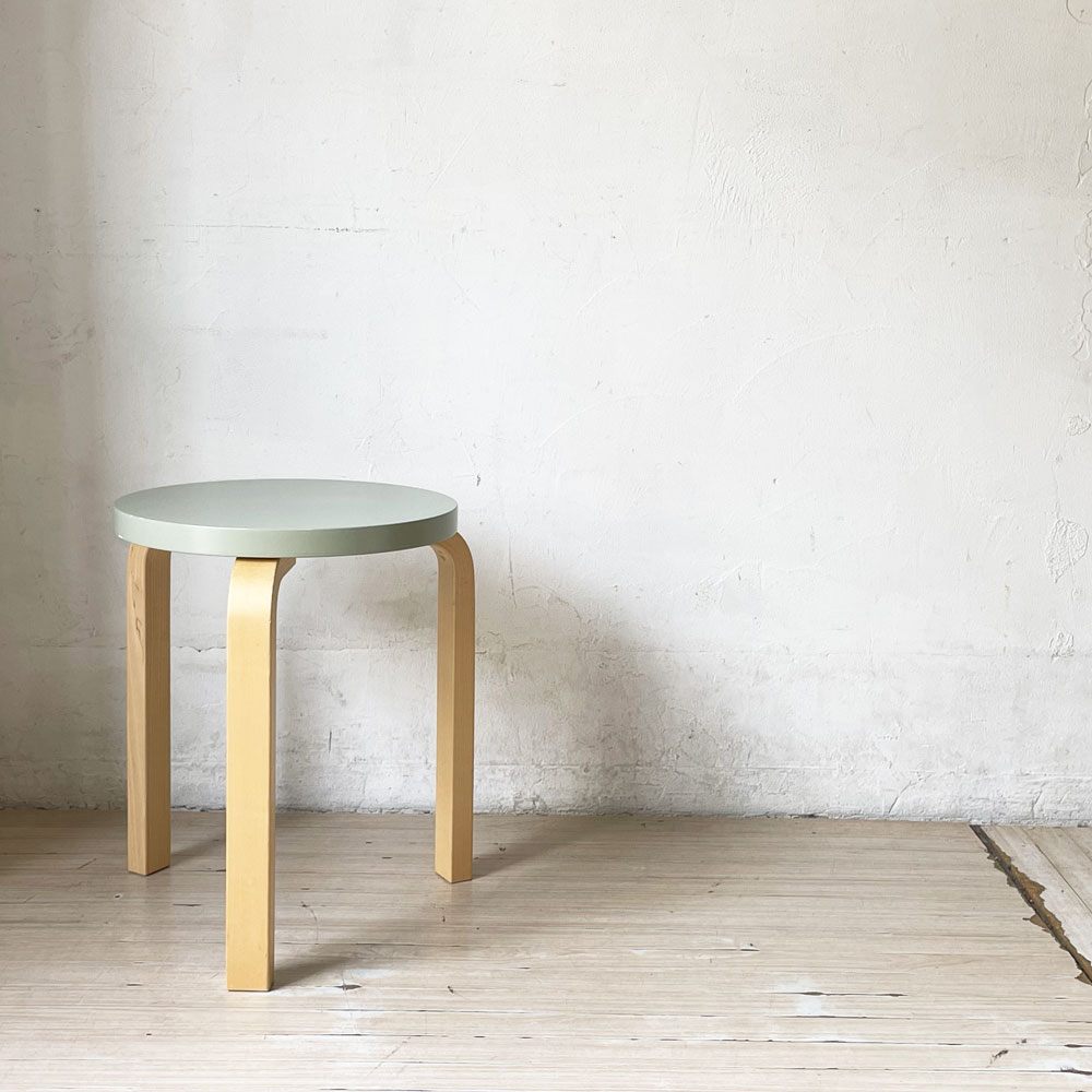 アルテック artek スツール60 Stool60 グリーンラッカー 3本脚 Lレッグ アルヴァ・アアルト スタッキング 北欧家具 定価￥46,200- ★