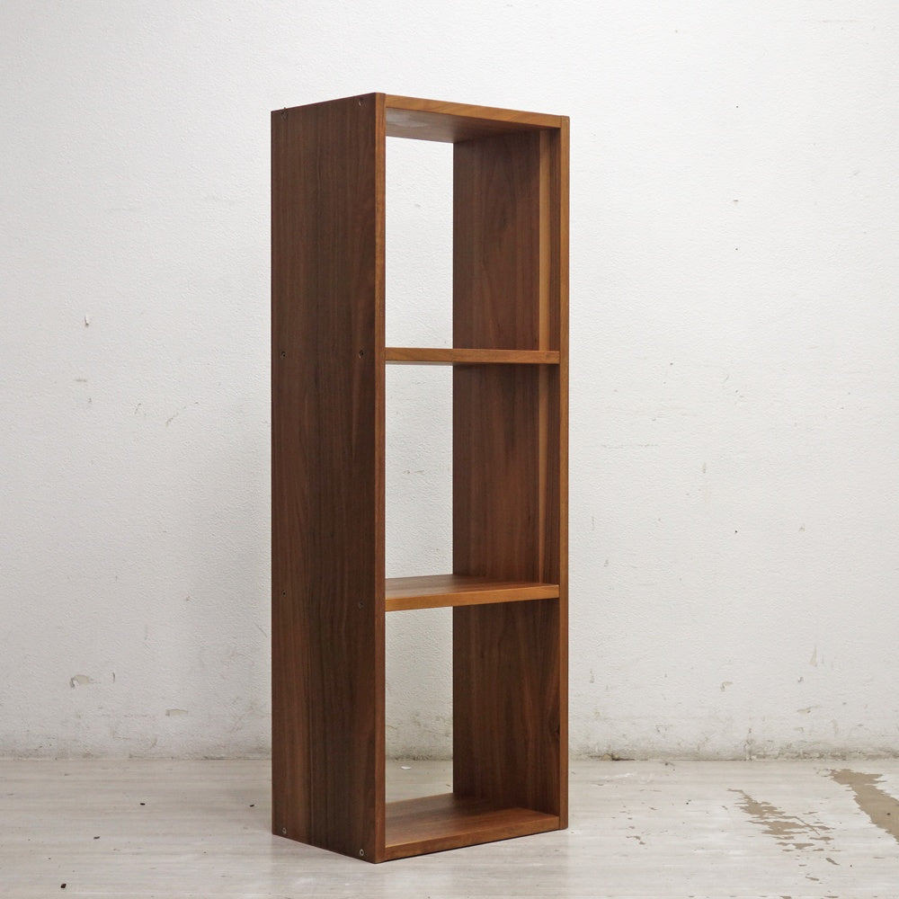 無印良品 MUJI スタッキングシェルフ 1列3段 ウォールナット材 オープンシェルフ 本棚 飾り棚 収納棚 ナチュラルデザイン ●