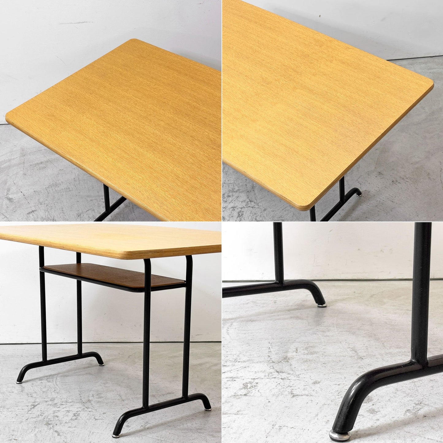 ウニコ unico ファニート FUNEAT ダイニングテーブル オーク材 鉄脚 W120cm レトロデザイン カフェスタイル ●