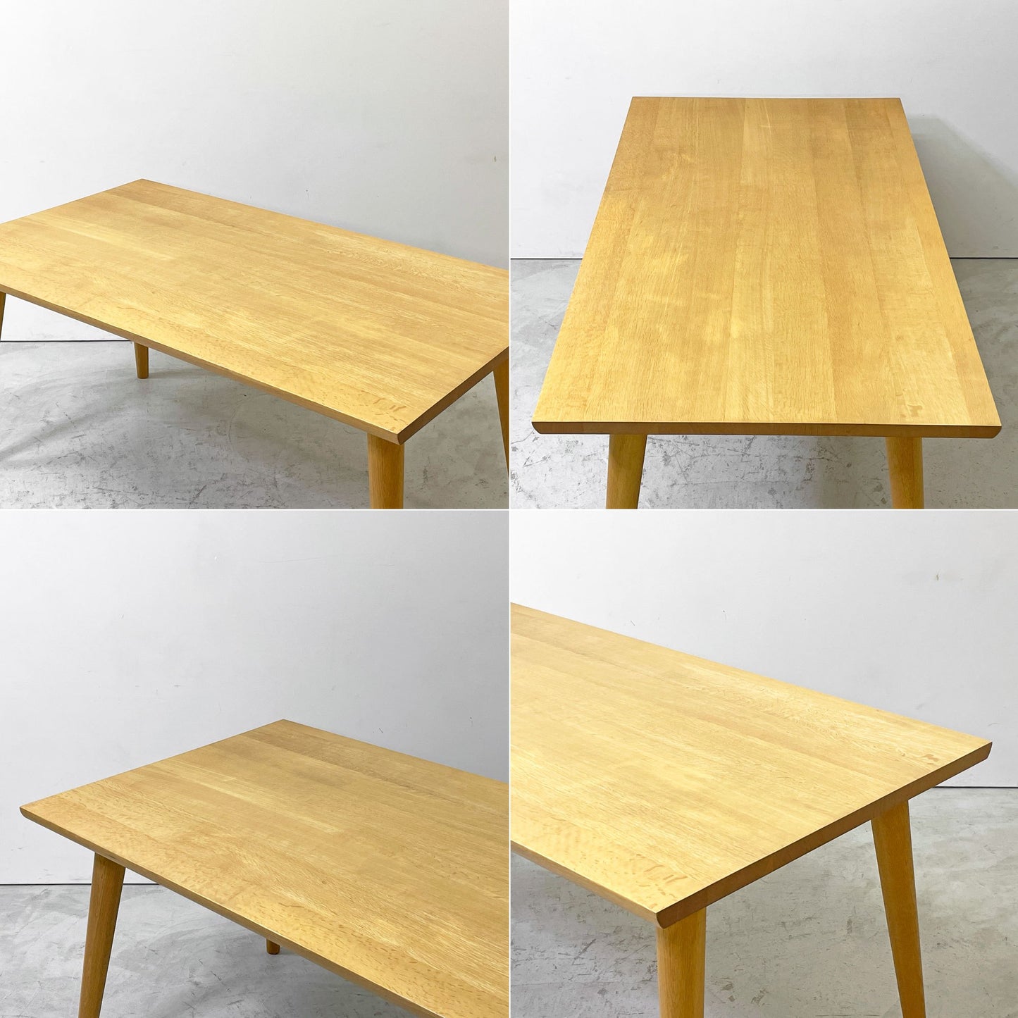柏木工 KASHIWA オーク無垢材 ダイニングテーブル W150cm テーパードレッグ ナチュラル 飛騨家具 国産家具 ●