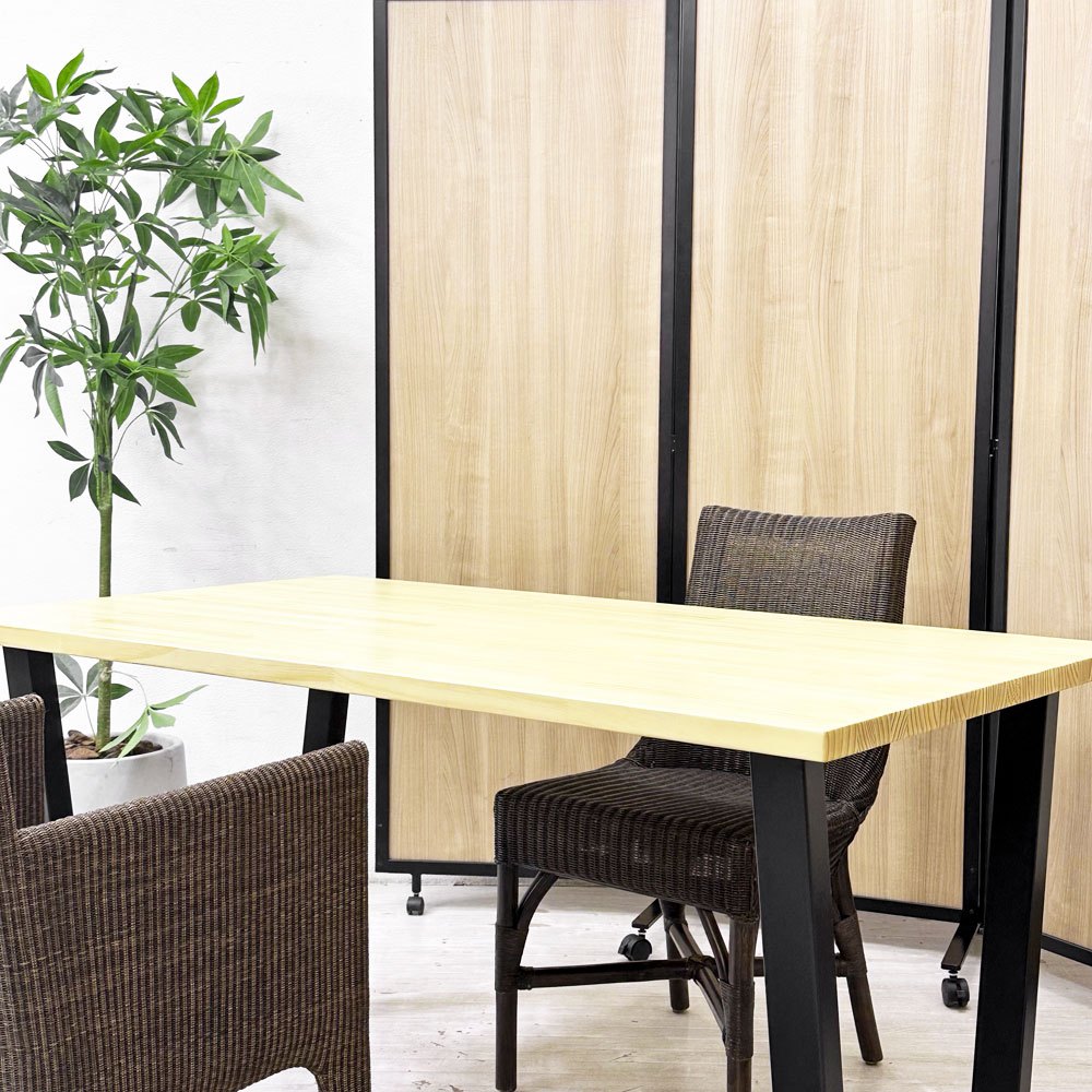 かなでもの KANADEMONO ザ・テーブル THE TABLE デスク W140xD80cm ラバーウッド スクエア脚 ●