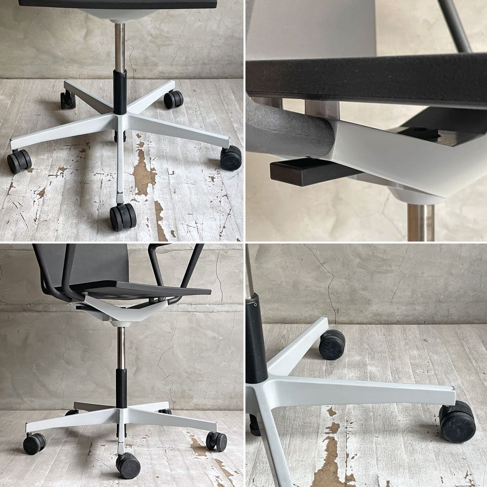 ヴィトラ vitra ゼロフォー .04 スタジオチェア アームレスト付 ハードキャスター マールテン・ヴァン・セーヴェレン Maarten Van Severen 定価￥202,400- B ♪