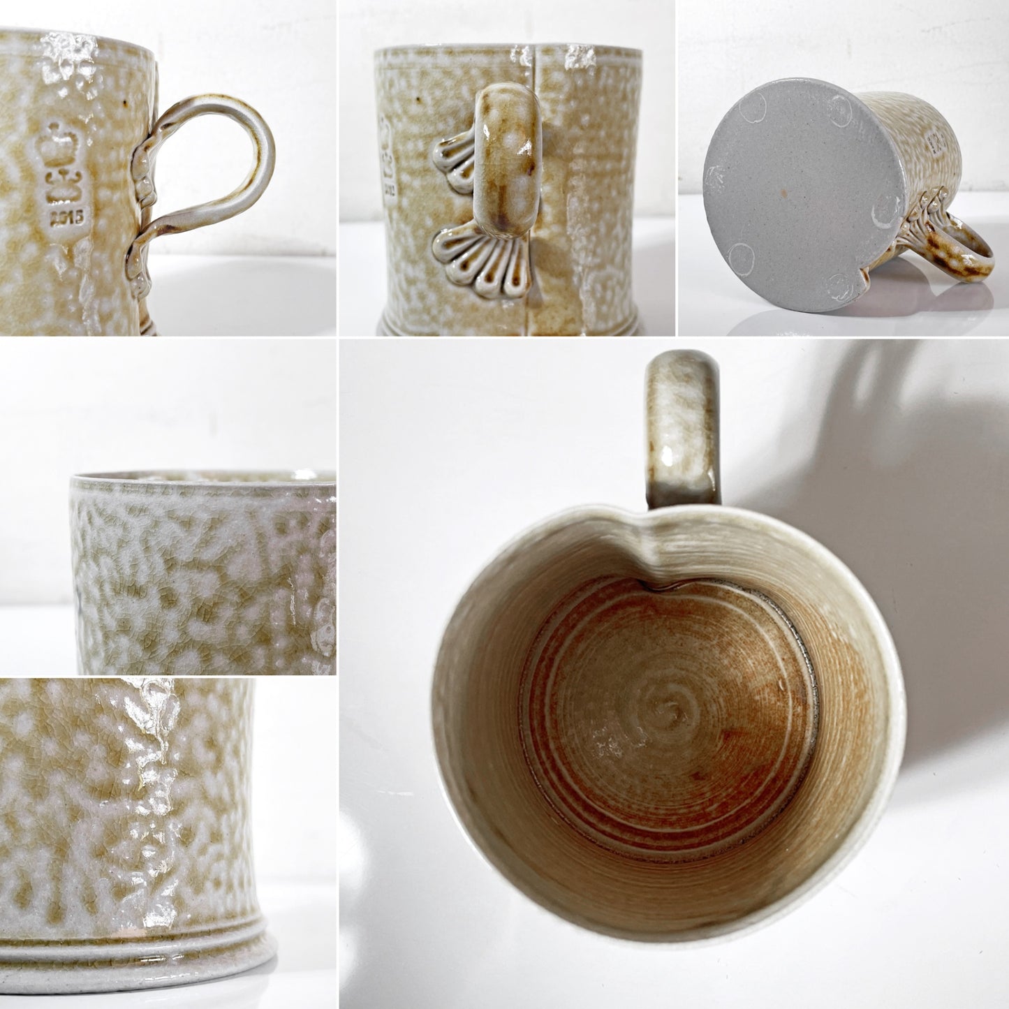 スティーブ・ハリソン Steve Harrison マグカップ ベージュ系 ソルトグレーズ ARTS&SCIENCE取扱 2015年 希少 現代作家 ■