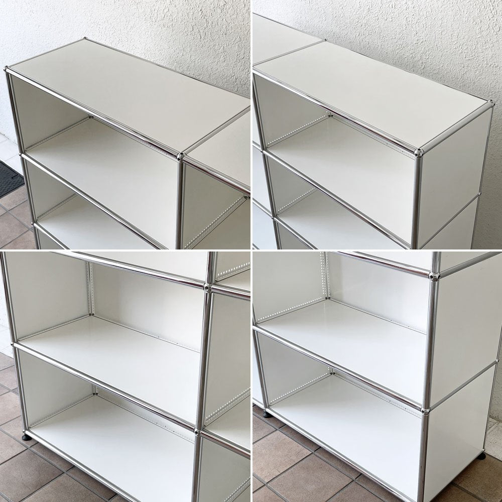 ユーエスエムハラー USMハラー USM Haller モジュラーファニチャー キャビネット シェルフ 2列3段 オープン×6 W152×H109cm 純正パスコボックス5個付 ◇