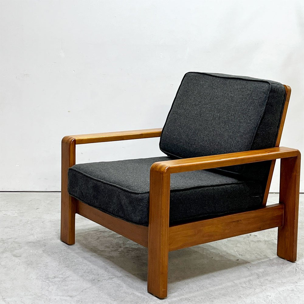 スキャンティーク SCANTEAK 1Pソファ 1シーター 1人掛け チーク無垢材 ファブリック 替えカバー付き 北欧スタイル ●