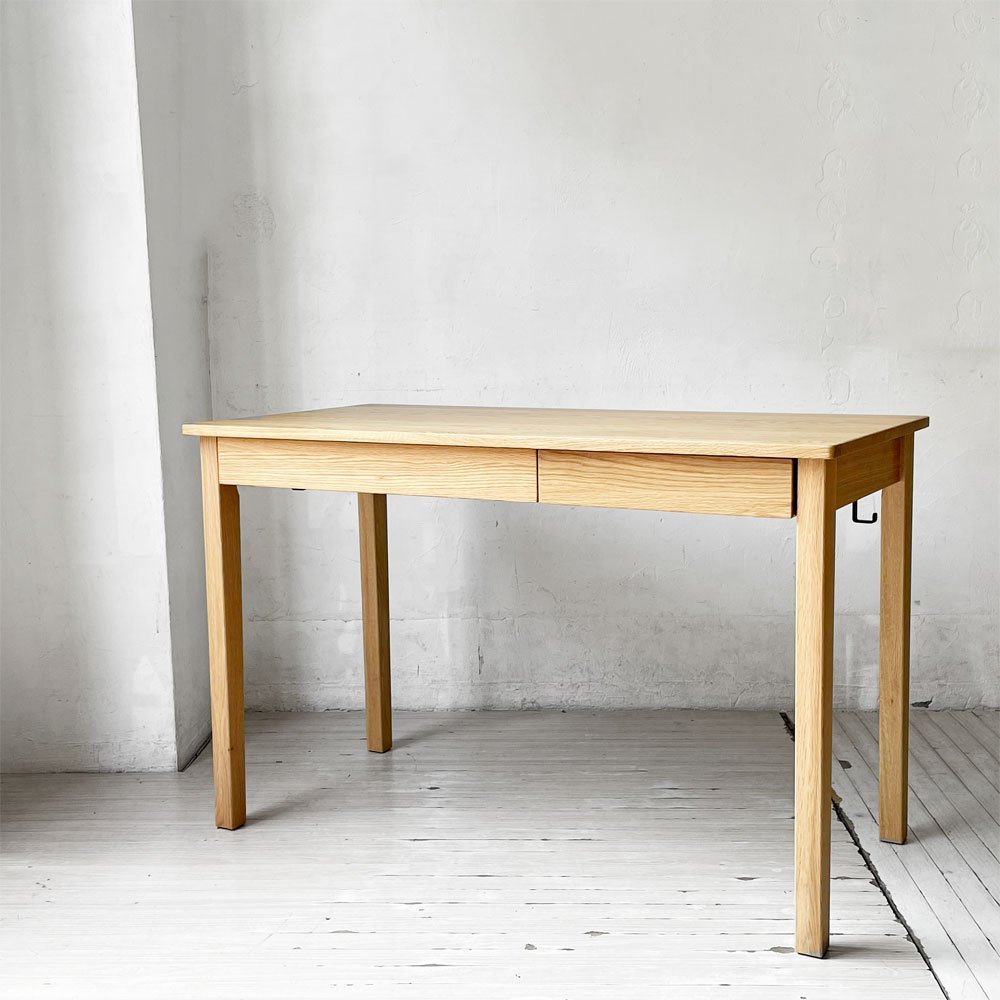 無印良品 MUJI オーク無垢材 パーソナルデスク 2ドロワー 引出し付き ワークテーブル 学習机 ナチュラル ★