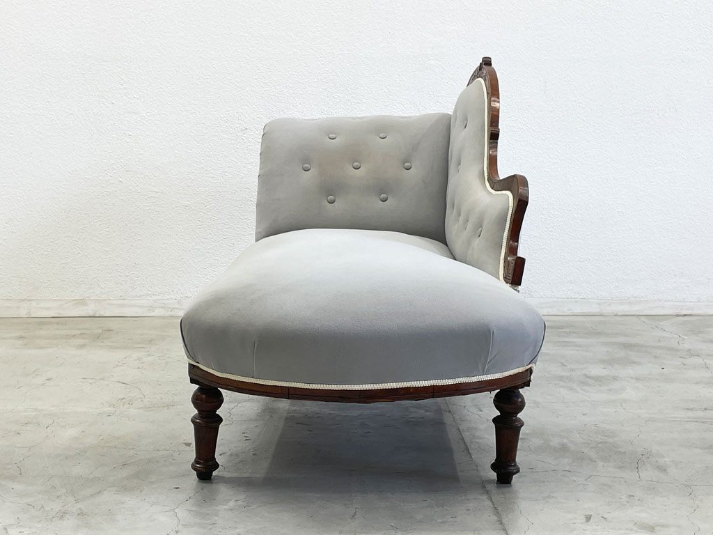 ロイズアンティークス Lloyd's Antiques イギリスビンテージ シェーズロング UKビンテージ Chaise Longue 長椅子 モケット生地 マホガニー材 〓