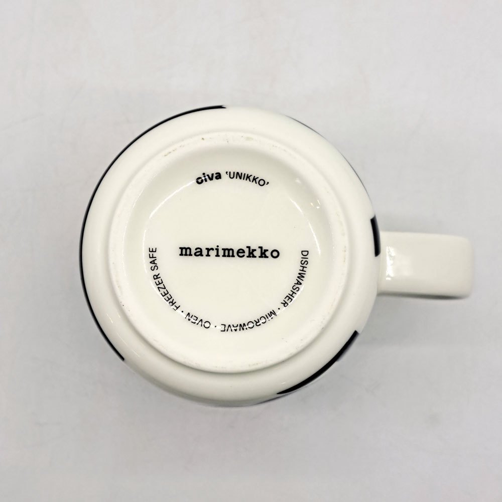 マリメッコ marimekko ウニッコ UNIKKO マグカップ コップ 250ml ブラック×ピンク マイヤ・イソラ Maija Isola 2015年 日本限定カラー 廃番 A ●