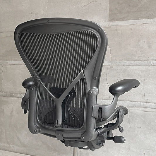 ハーマンミラー Herman Miller アーロンチェア Bサイズ ポスチャーフィット フル装備 クラシックカーボンメッシュ グラファイトベース ビル・スタンフ ＆ ドン・チャドウィック ♪