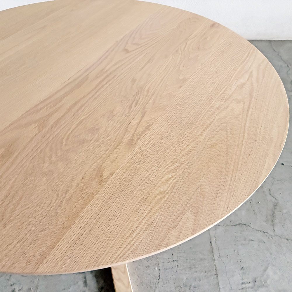 アクタス ACTUS タイム THYME ダイニングテーブル ラウンド W120cm オーク無垢材 ウレタン塗装 ミルク ナチュラル 定価￥149,600- 〓